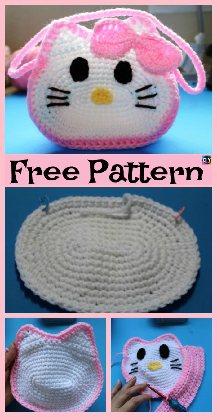 diy4ever-Cute Crochet Hello Kitty Purse - Free Patterns 