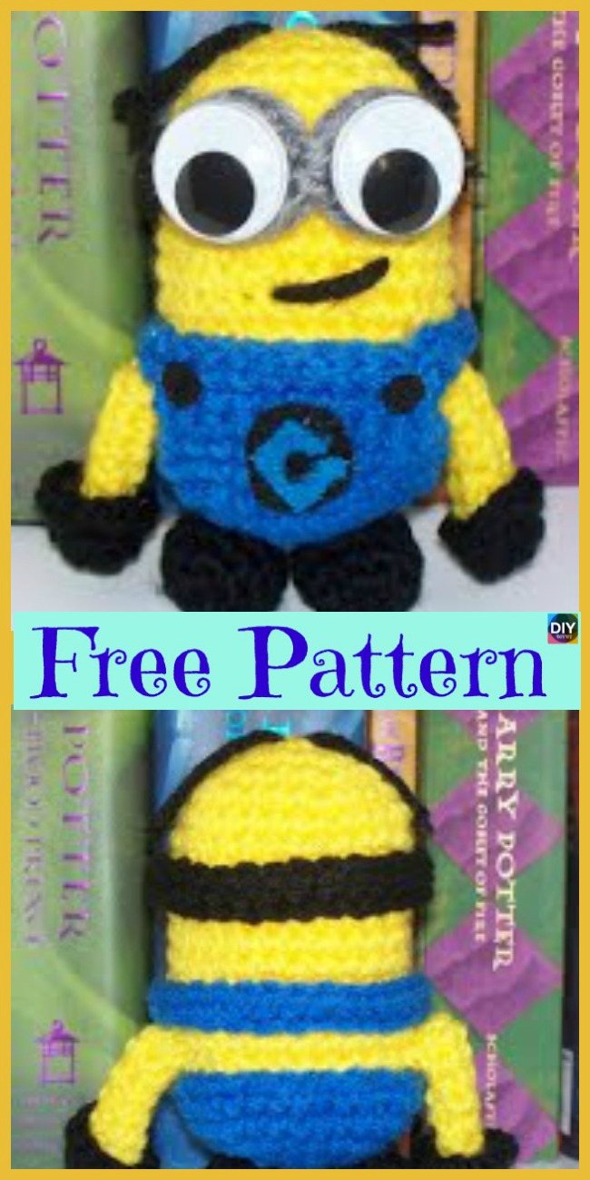diy4ever- Cute Crochet Minion Character- Free Patterns