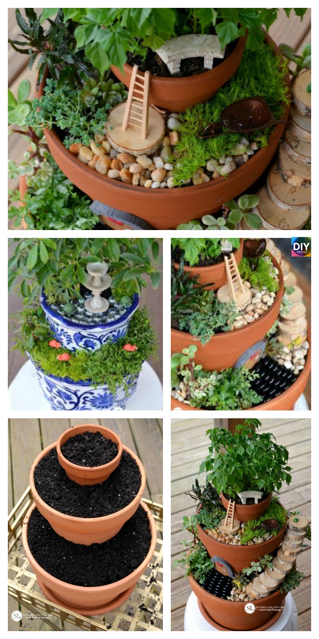 diy4ever-DIY Flower Pot Fairy Garden Tutorial 
