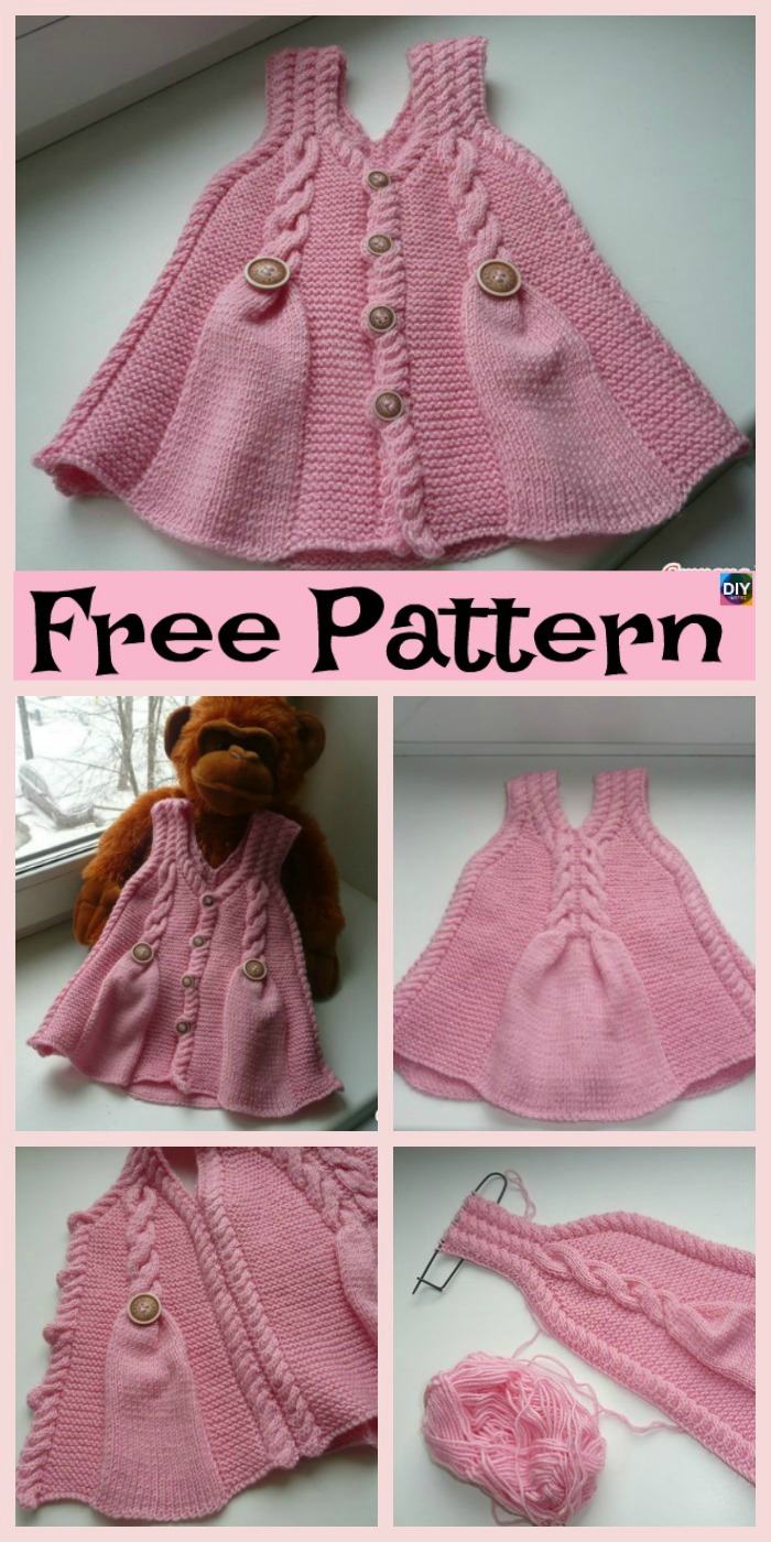 diy4ever-Pretty Knit Baby Girl Tunic - Free Pattern