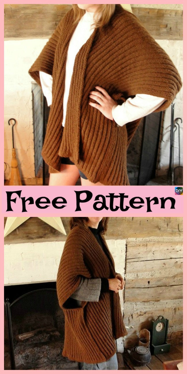 diy4ever-10 Beautiful Knit Blanket Sweater Free Patterns