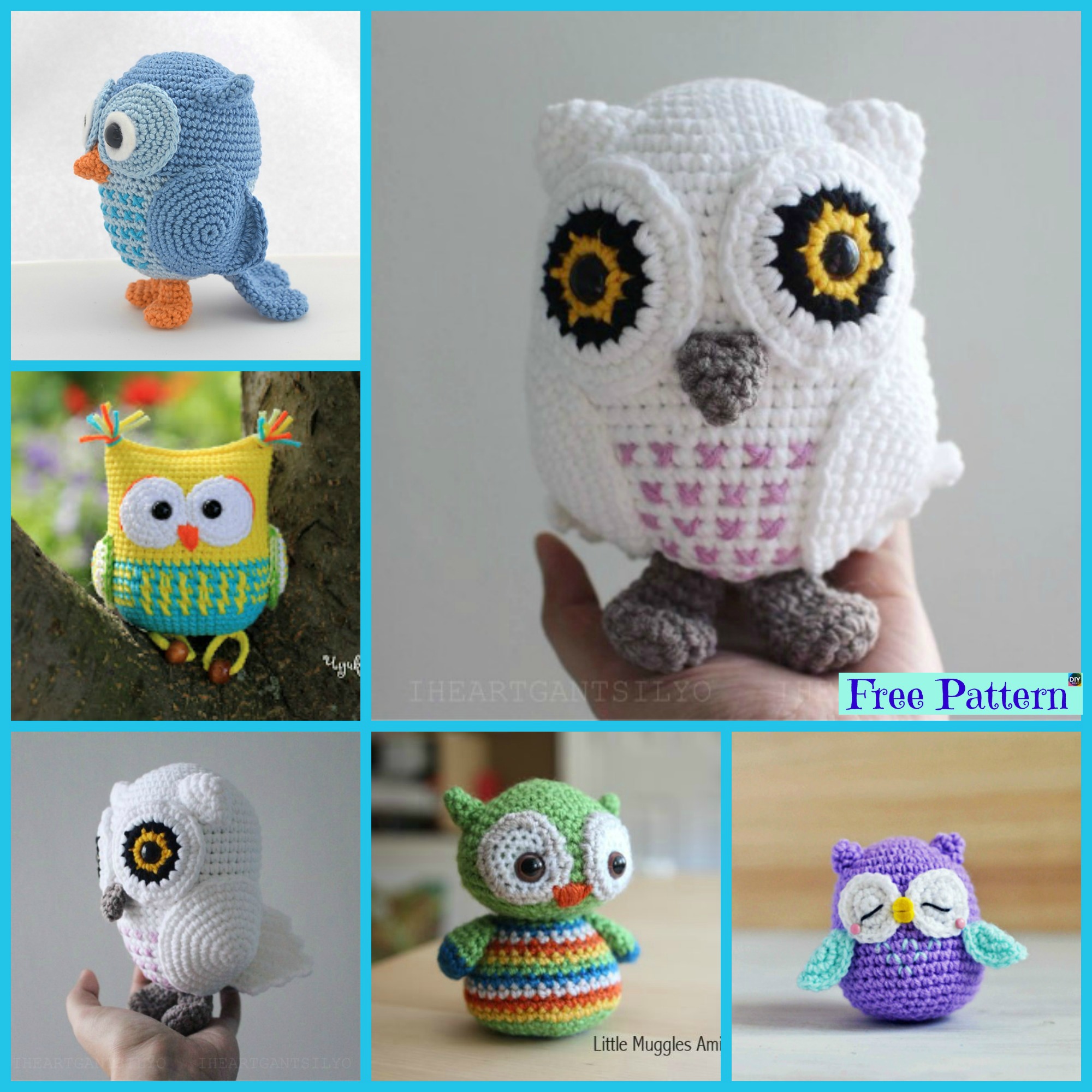 diy4ever-12 Crochet Amigurumi Owl Free Patterns 