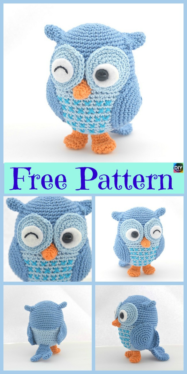 diy4ever-12 Crochet Amigurumi Owl Free Patterns 