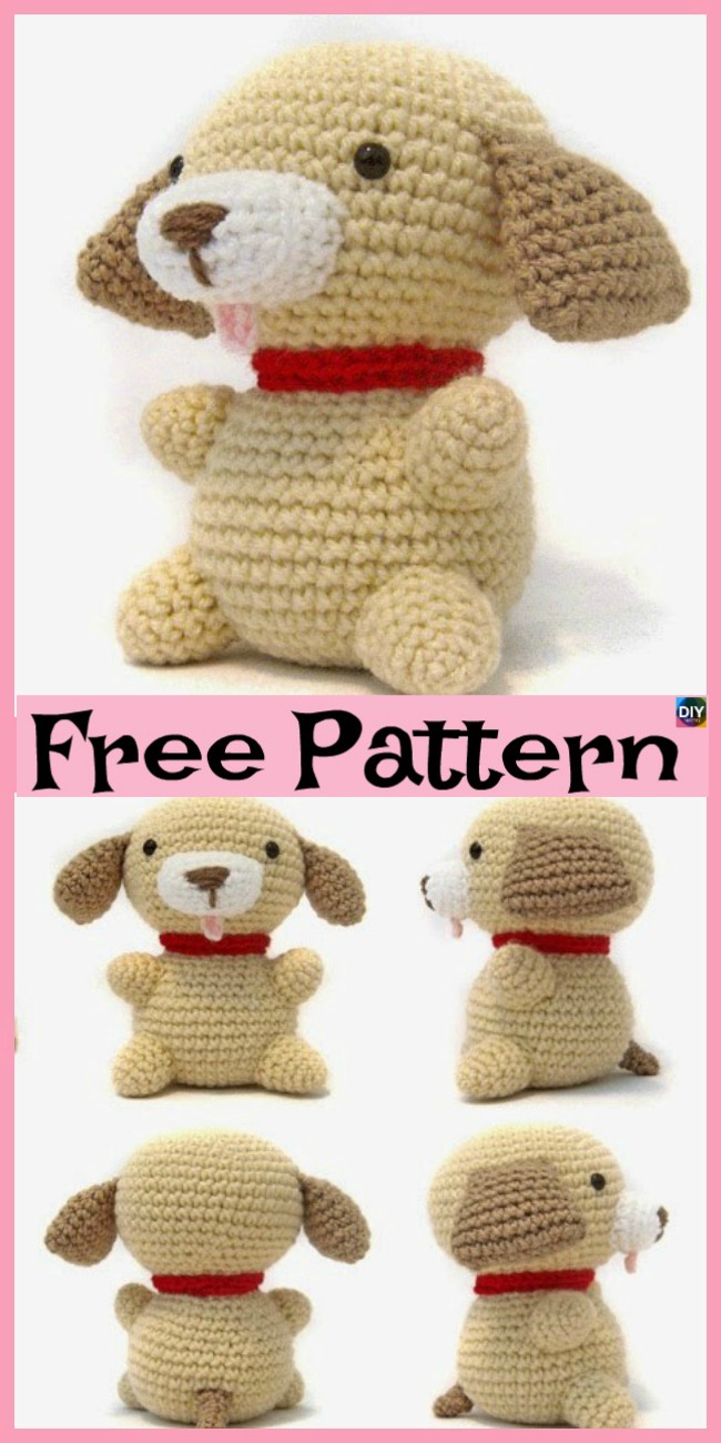 diy4ever-15 Adorable Crochet Puppy Dog Free Patterns 