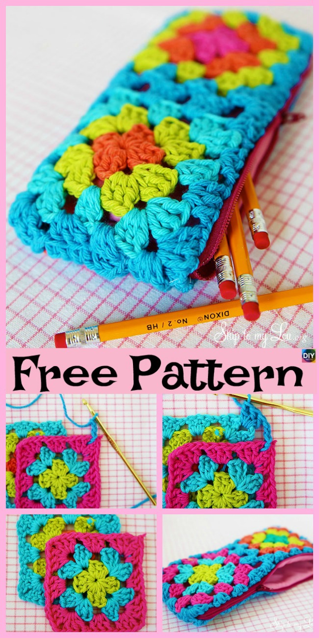 diy4ever-8 Cutest Crocheted Pencil Case - Free Patterns