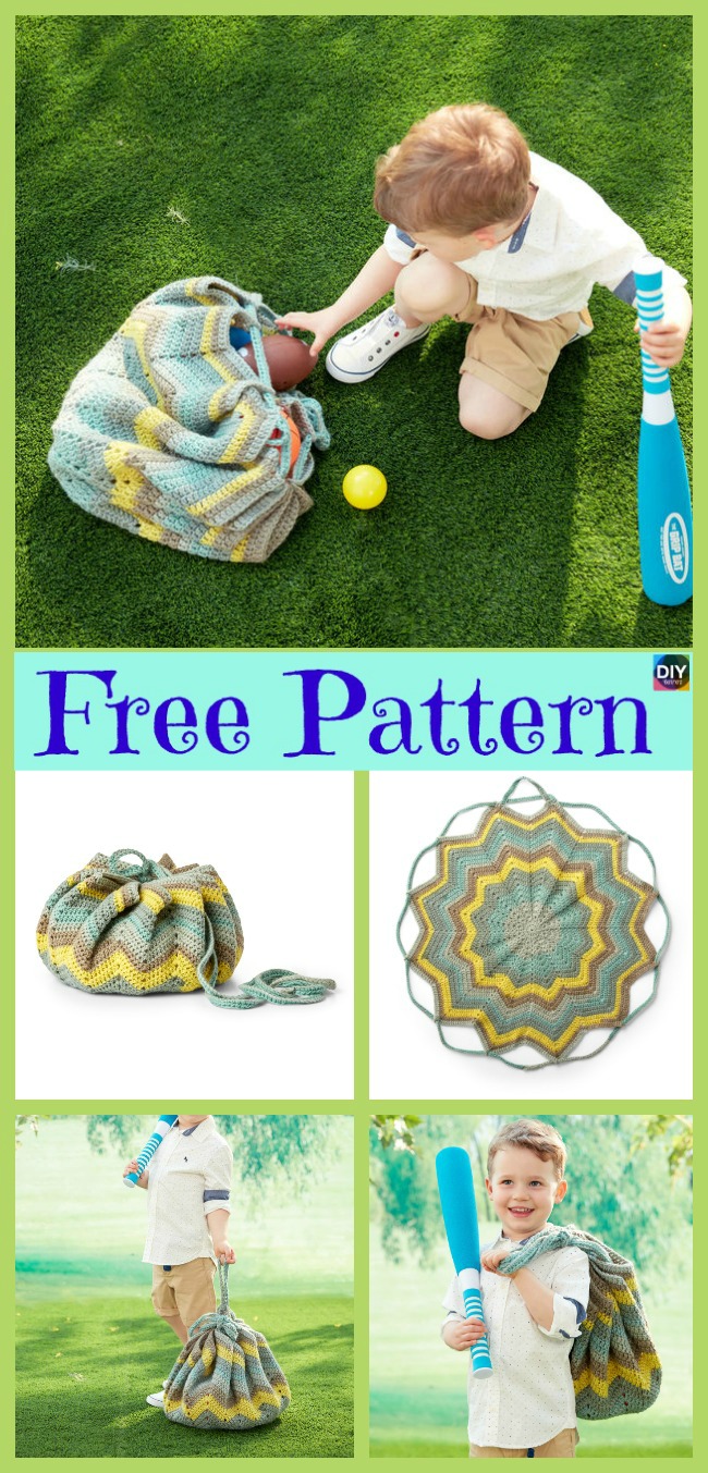diy4ever-Convertible Crochet Blanket Bag - Free Pattern