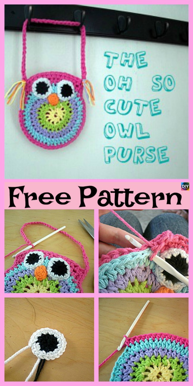 diy4ever-Crochet Owl Bags - Free Patterns  