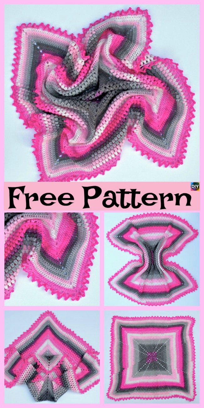 diy4ever-Crochet Pineapple Baby Blanket - Free Pattern
