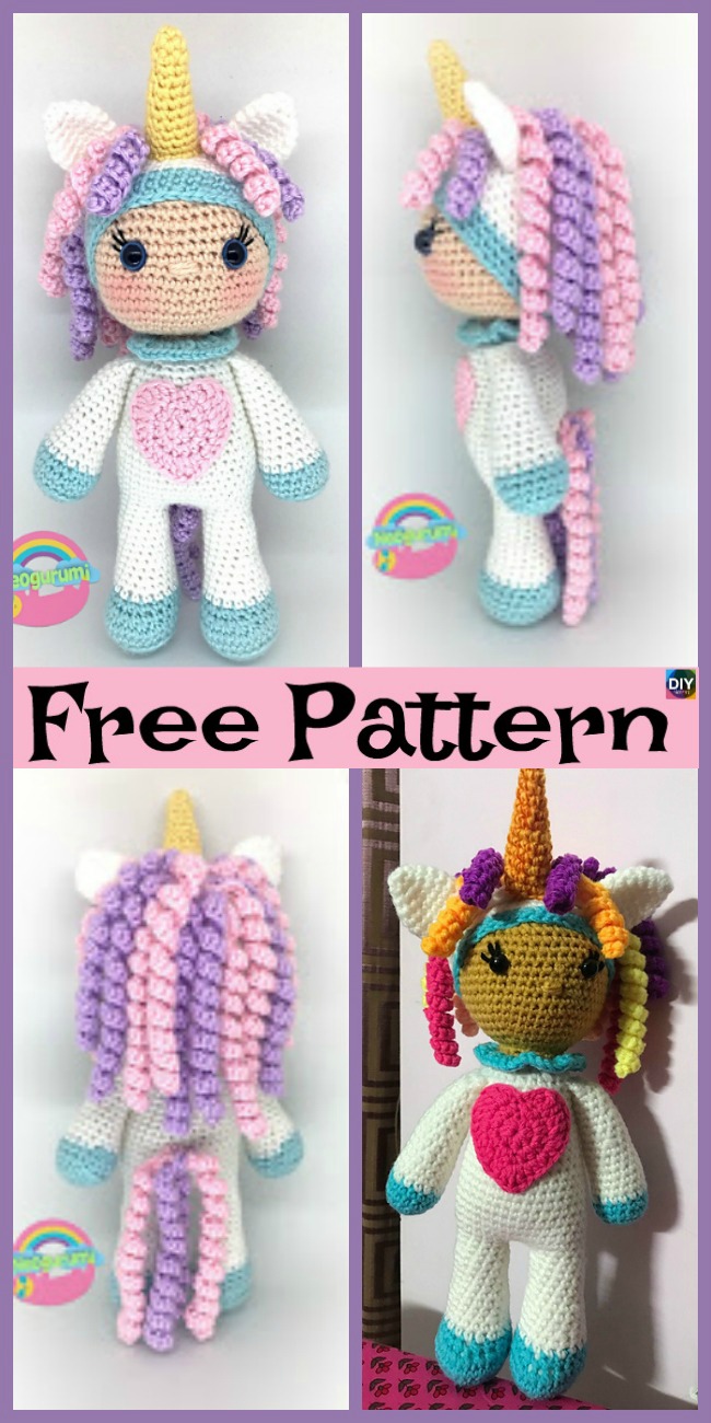 diy4ever-Crochet Unicorn Girl - Free Pattern 