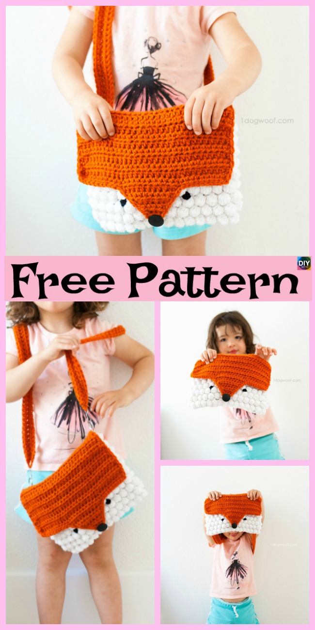 diy4ever-Cute Crochet Fox Purse - Free Pattern
