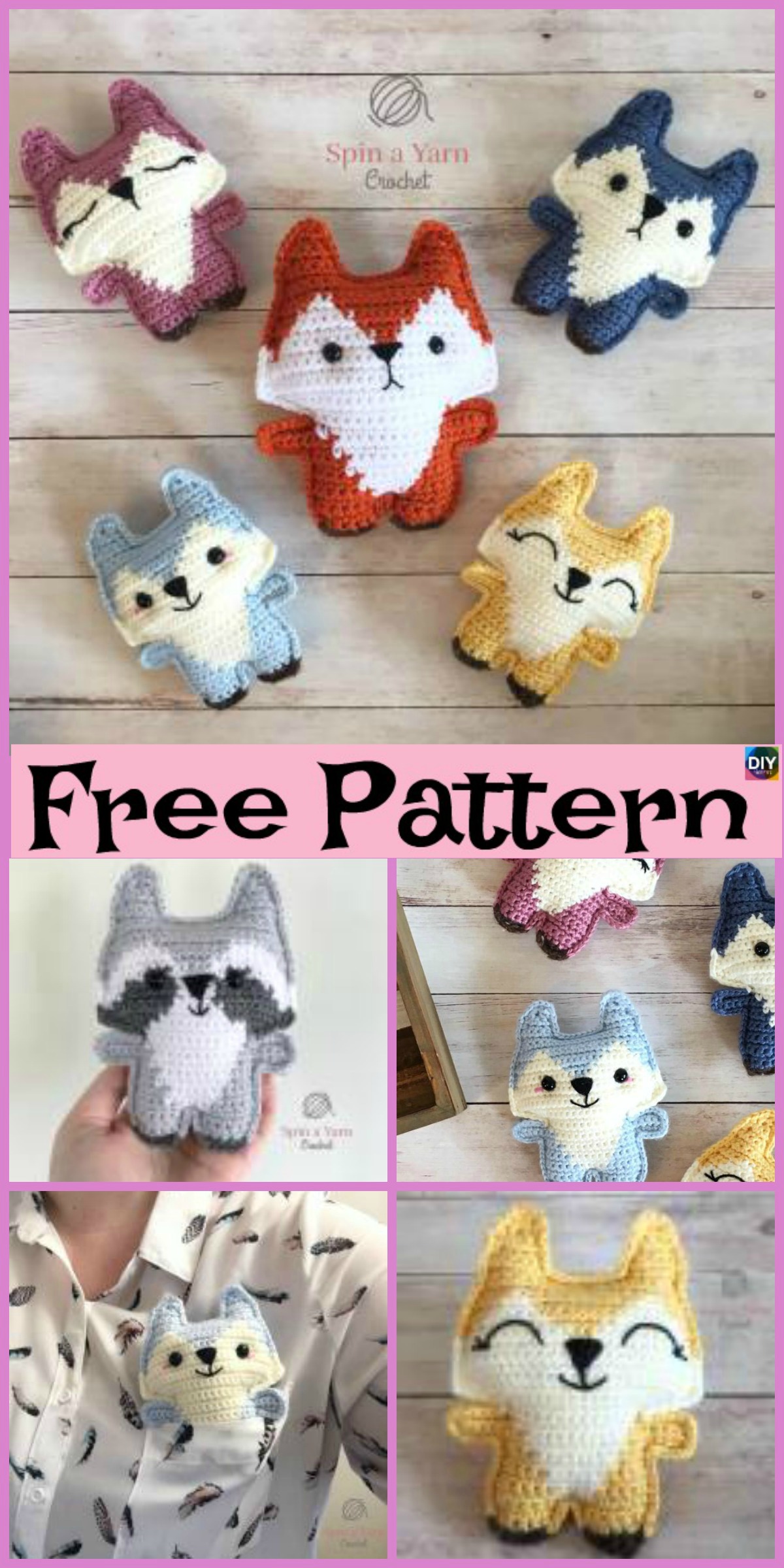 diy4ever- Cute Crochet Pocket Fox - Free Pattern 