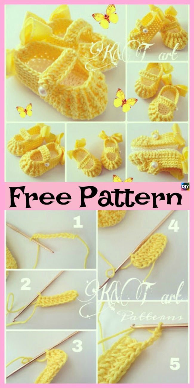 Cute Crochet baby Shoes - Free Pattern 