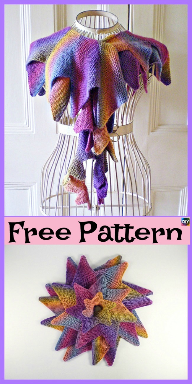diy4ever- Unique knitted Shawl - Free Patterns