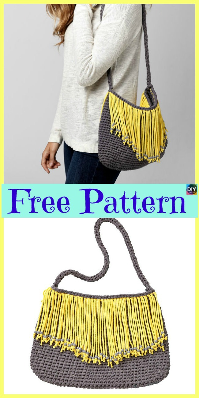 Crochet Bernat Fringe Benefits Bag - Free Pattern