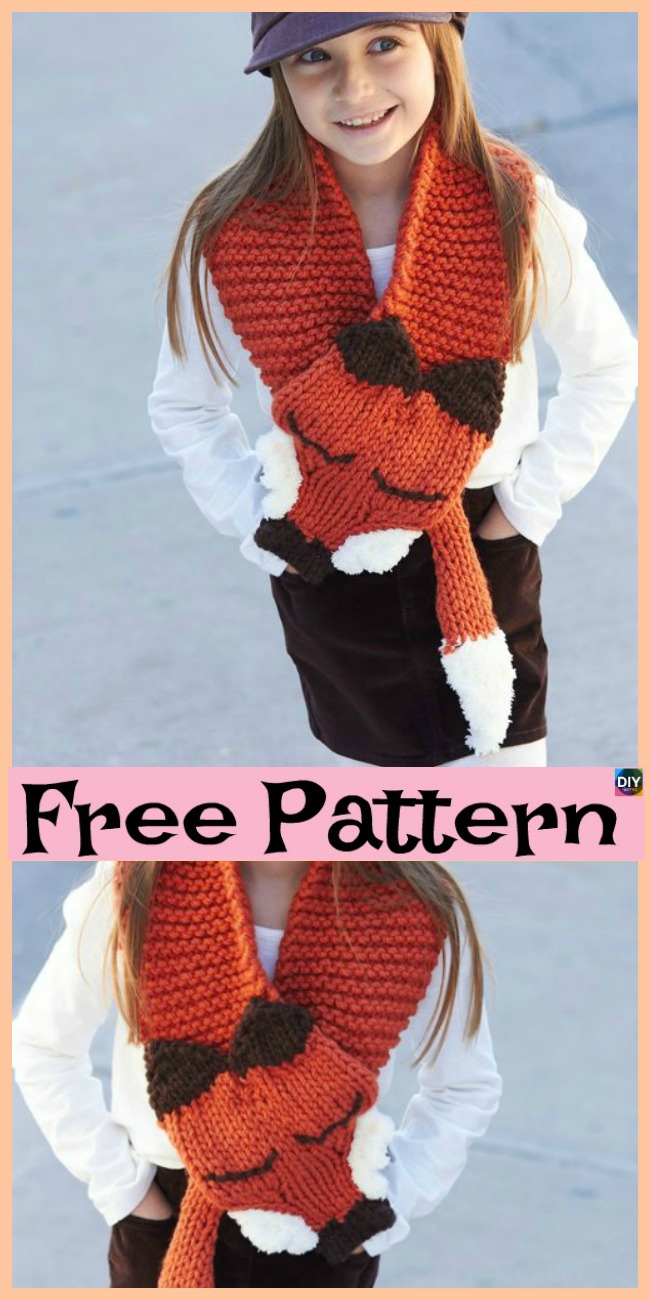 diy4ever-5 Cutest Knitting Fox Scarf Free Patterns