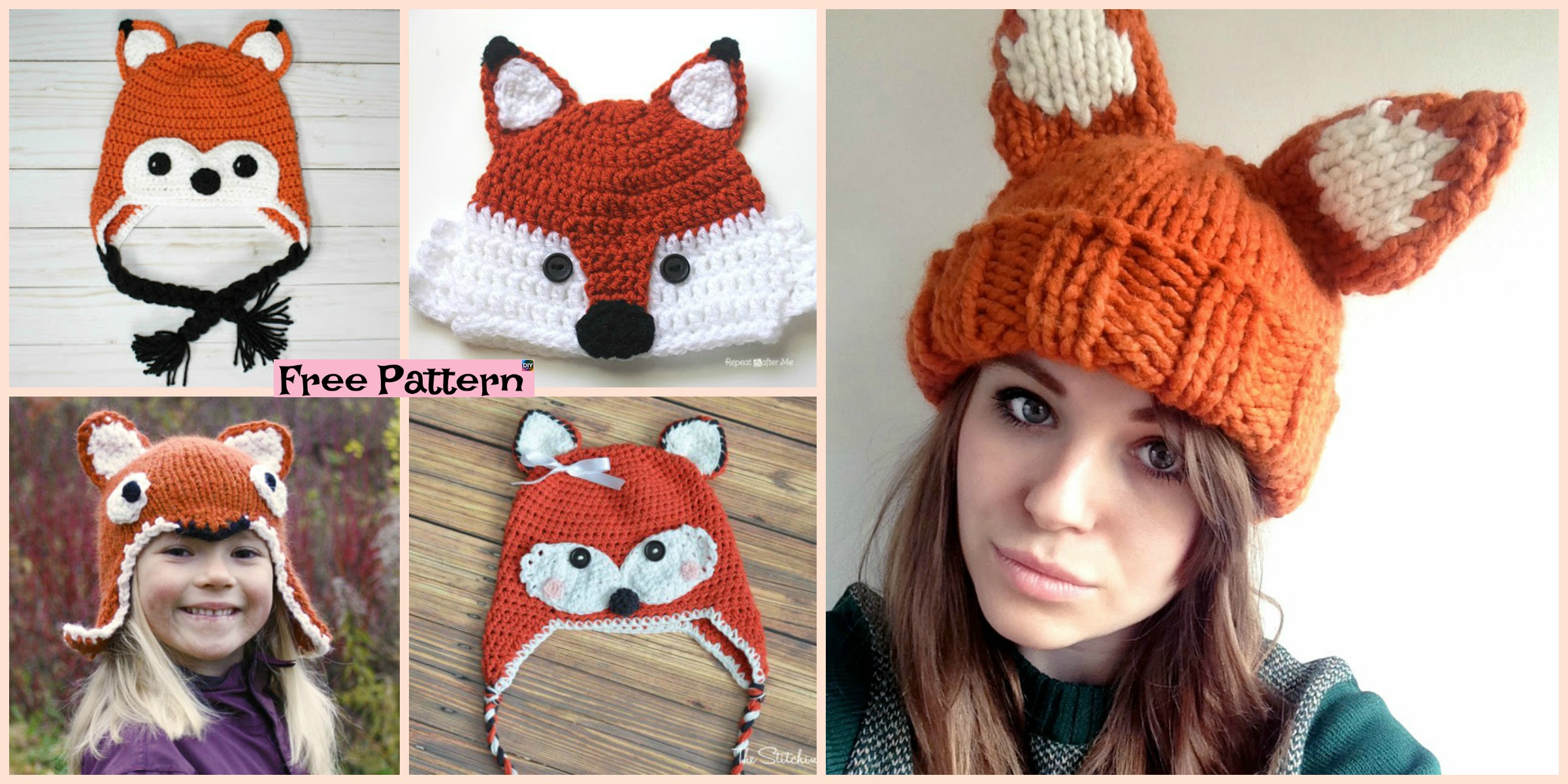 8 Knit & Crochet Fox Hats - Free Patterns