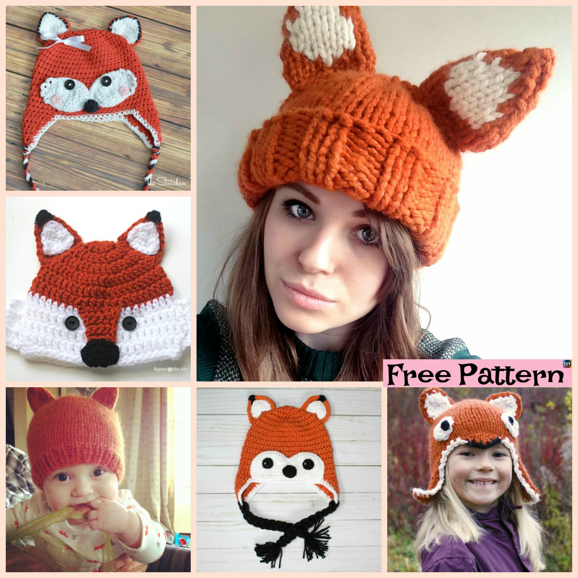 diy4ever-8 Knit & Crochet Fox Hats - Free Patterns 