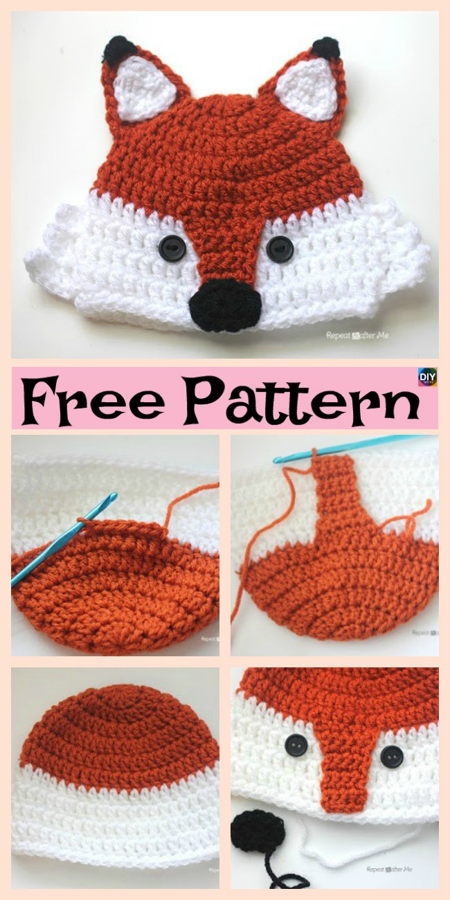 diy4ever-8 Knit & Crochet Fox Hats - Free Patterns