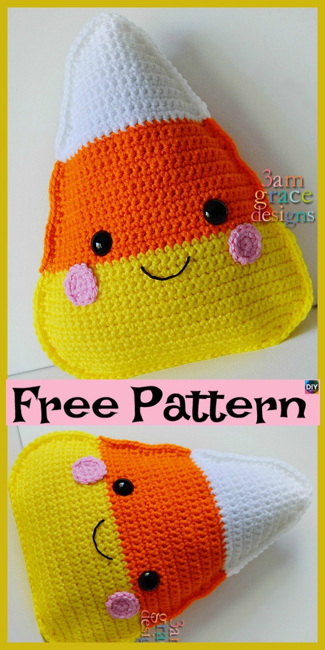 -Crochet Candy Corn Kawaii Cuddler - Free Pattern
