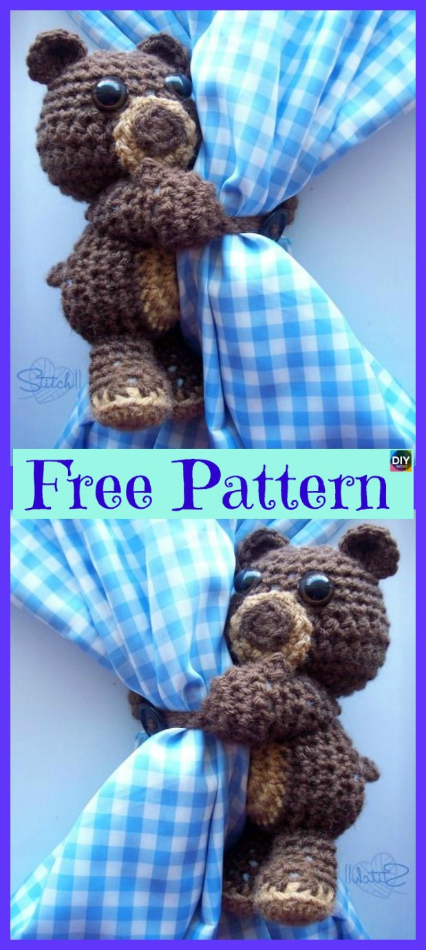 diy4ever-Crochet Curtain Hugging bear - Free Pattern 