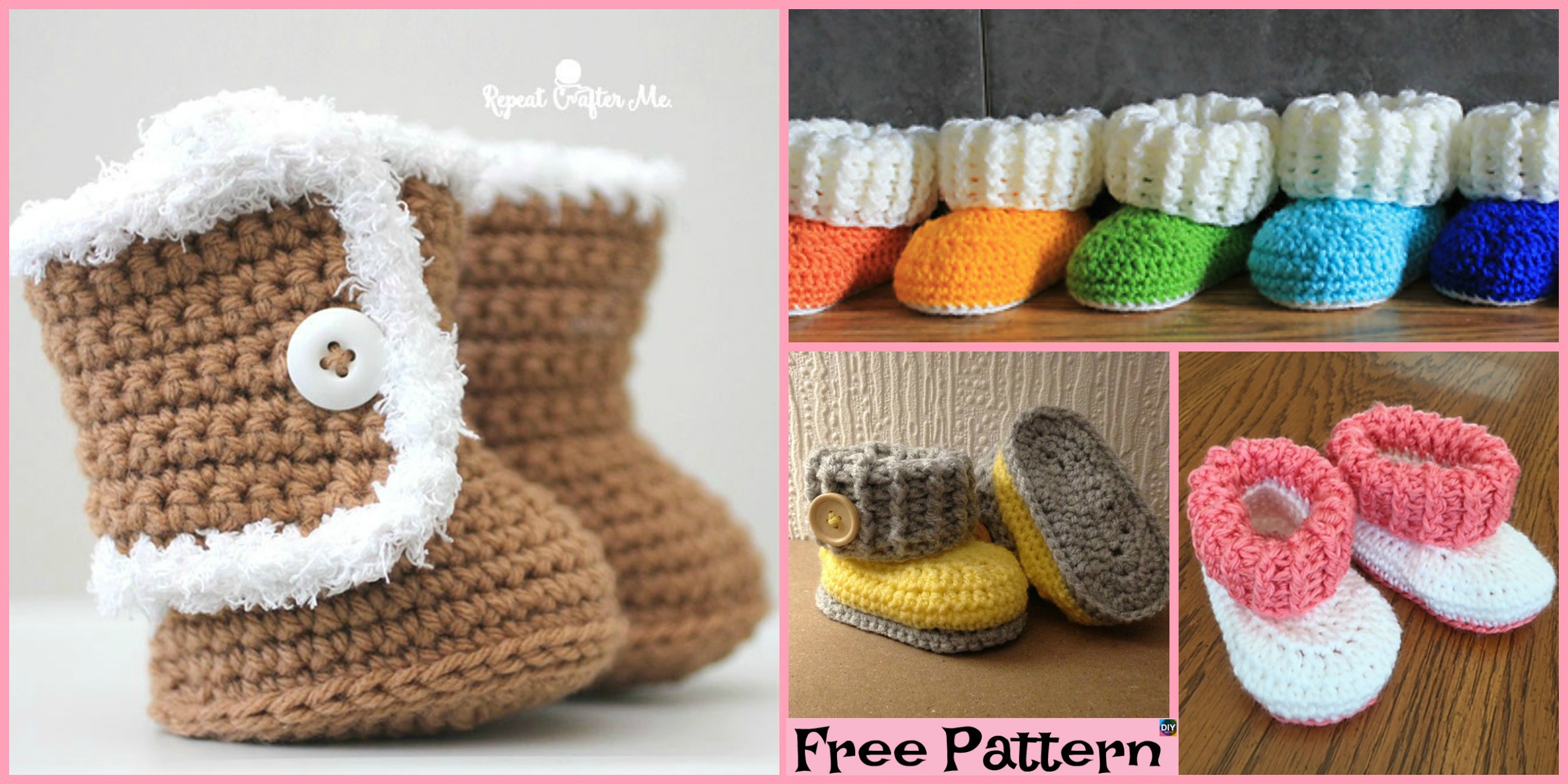 diy4ever-Crochet UGG style Booties - Free Patterns