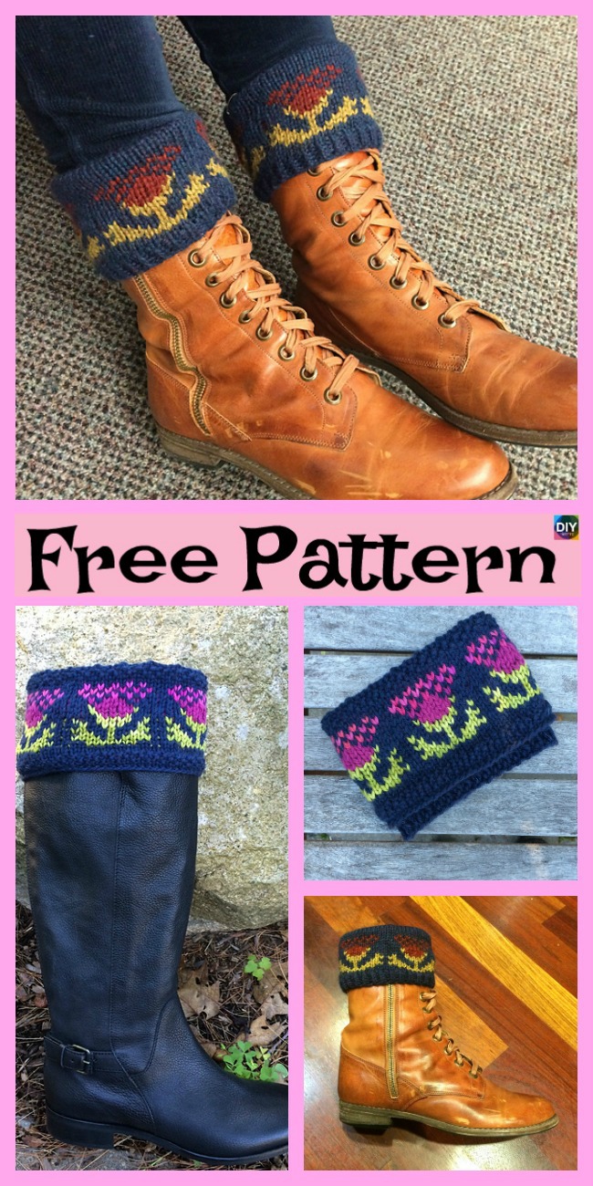 diy4ever-10 Cozy Knitting Boot Cuffs - Free Patterns