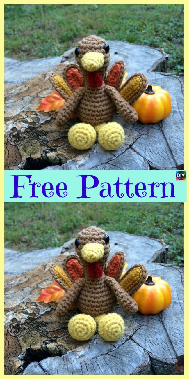 diy4ever- 10+ Crochet Amigurumi Turkeys - Free Patterns
