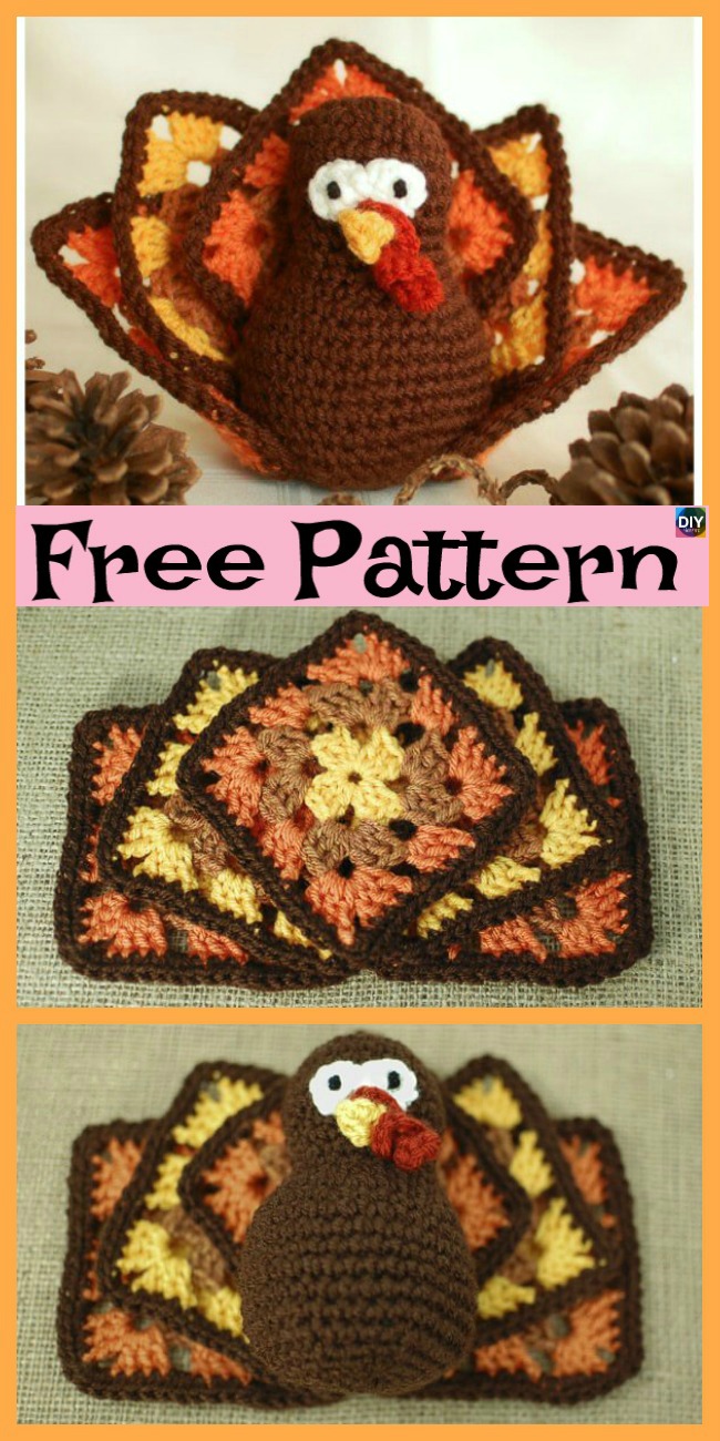 diy4ever- 10+ Crochet Amigurumi Turkeys - Free Patterns