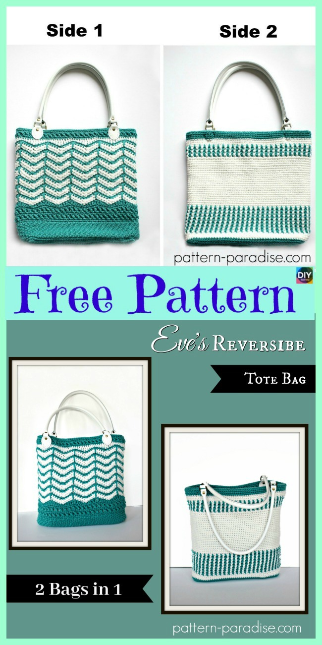 diy4ever-10 Pretty Crocheted Tote Bags - Free Patterns 