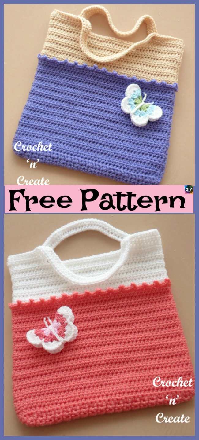 diy4ever-10 Pretty Crocheted Tote Bags - Free Patterns 