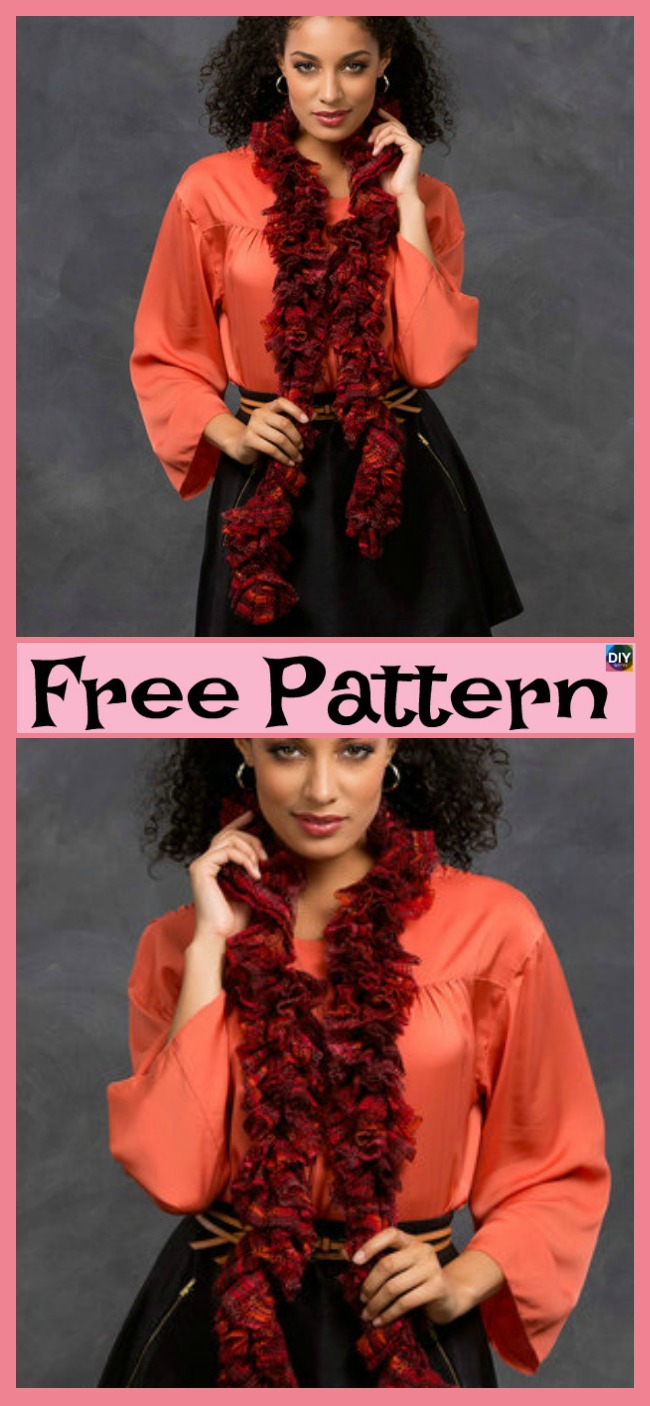 diy4ever-6 Crochet Ruffled Scarf Free Patterns