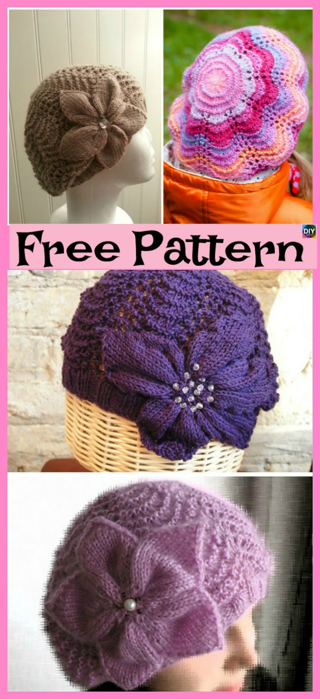 diy4ever-Cozy Knit Flower Beret - Free Pattern