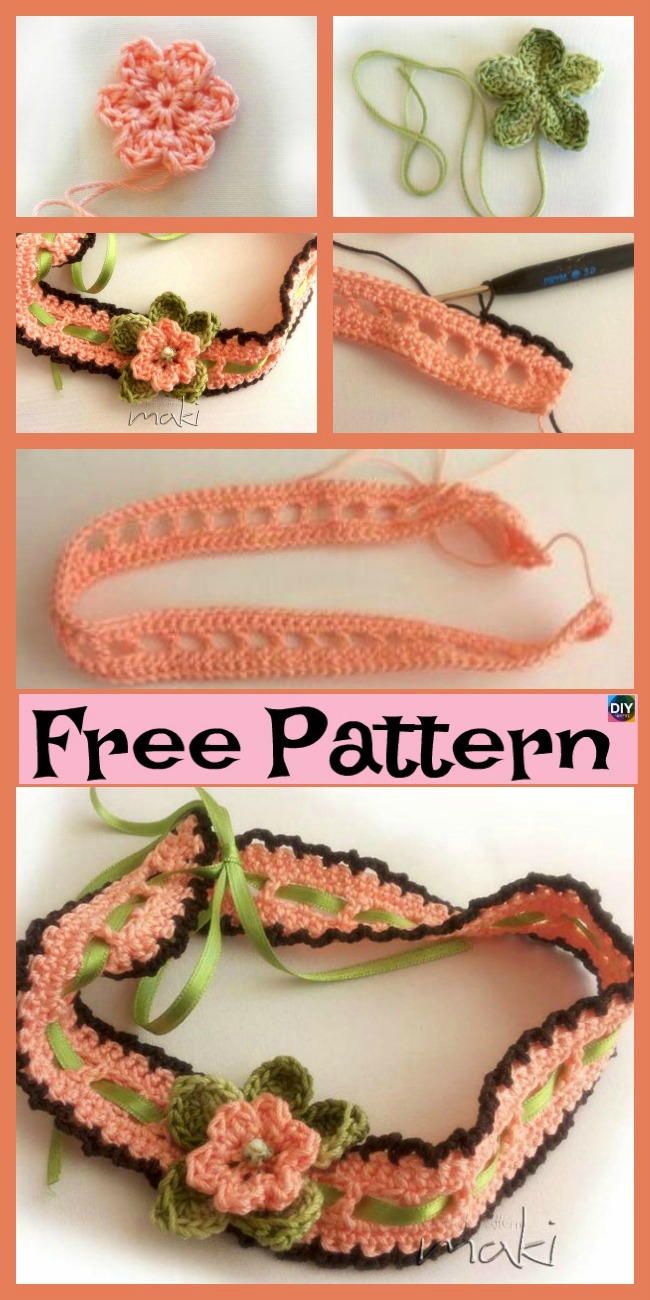 diy4ever-Crochet Flower Headband - Free Pattern 