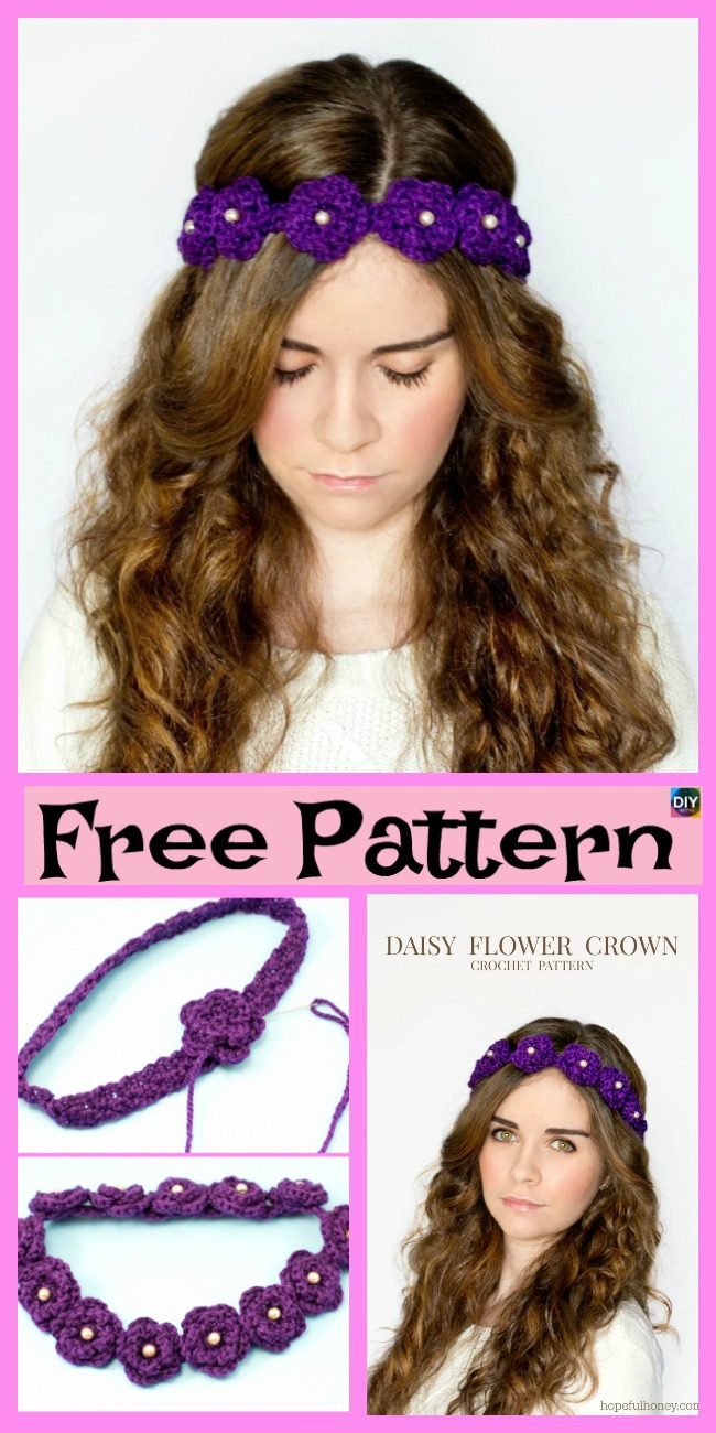 diy4ever-Crochet Flower Headband - Free Pattern