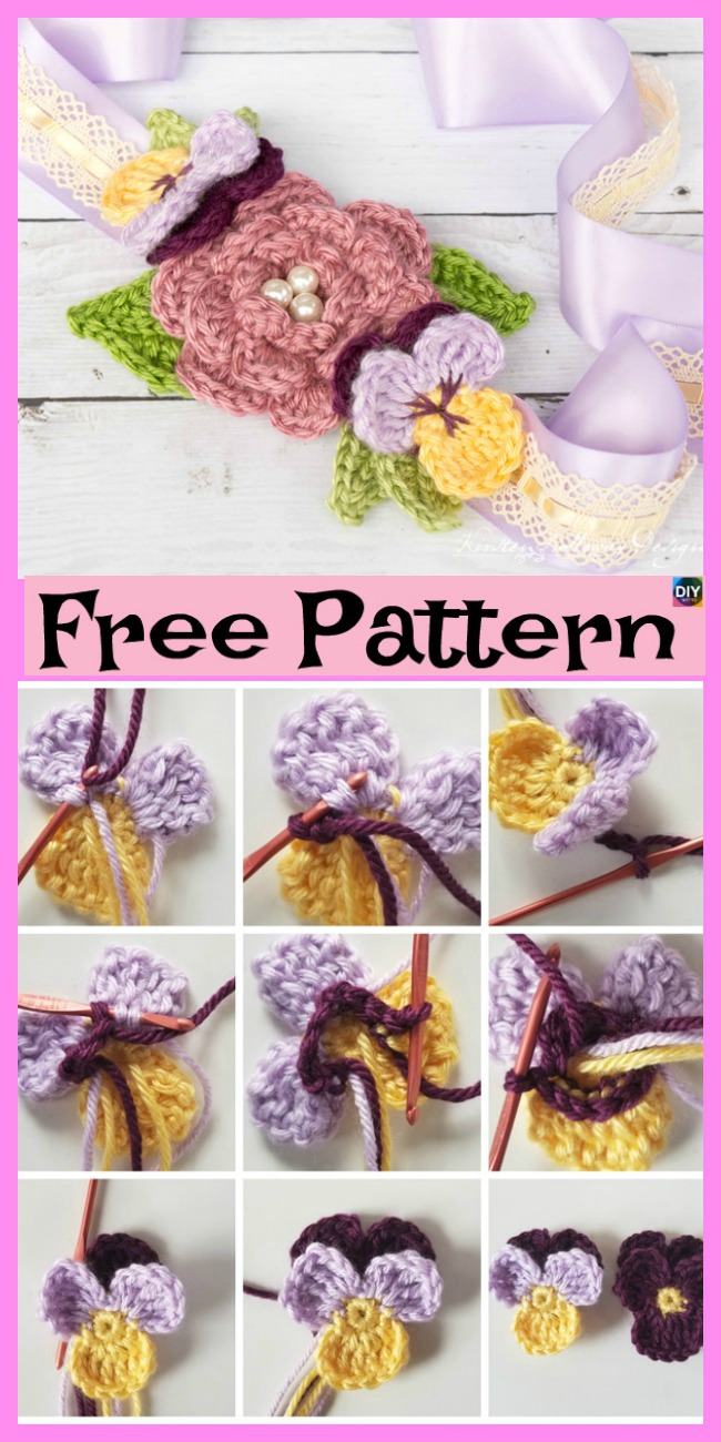 diy4ever-Crochet Flower Headband - Free Pattern