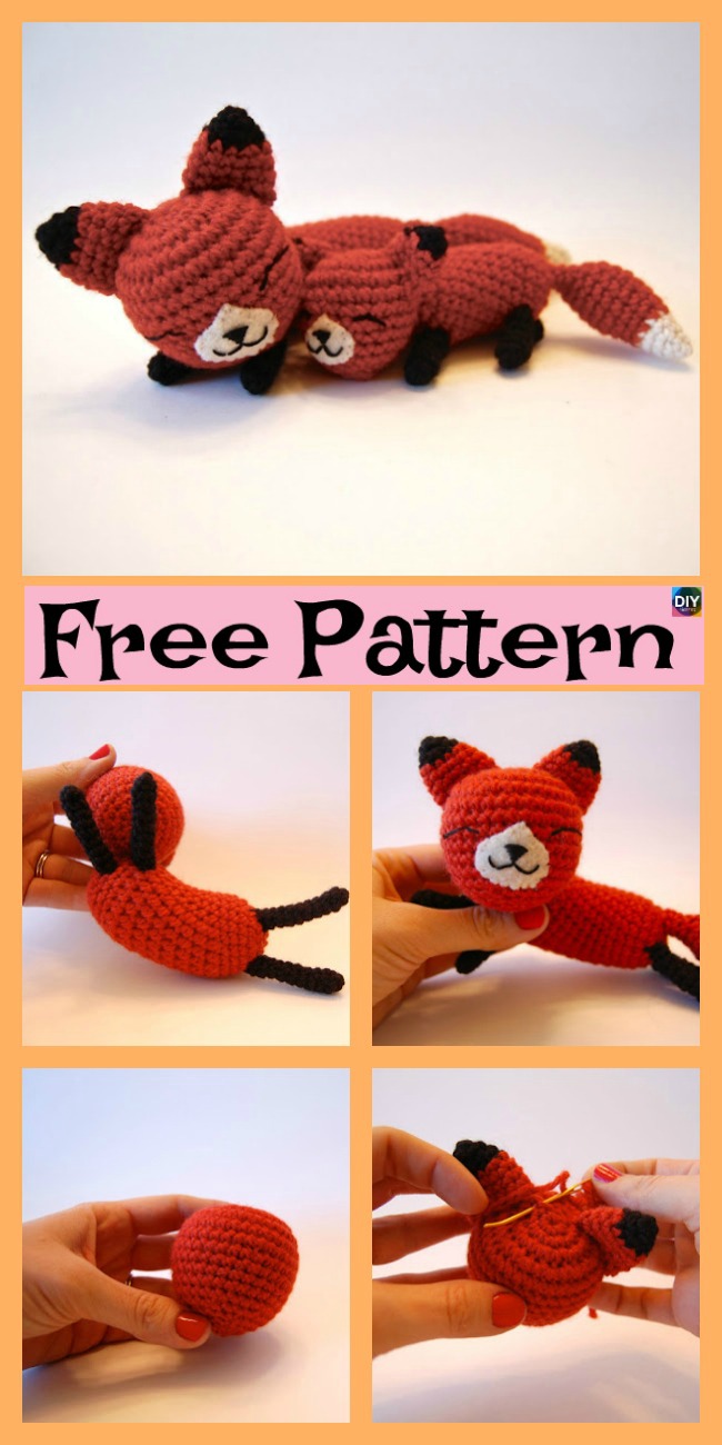 diy4ever-Crochet Mama Baby Foxes  - Free Pattern