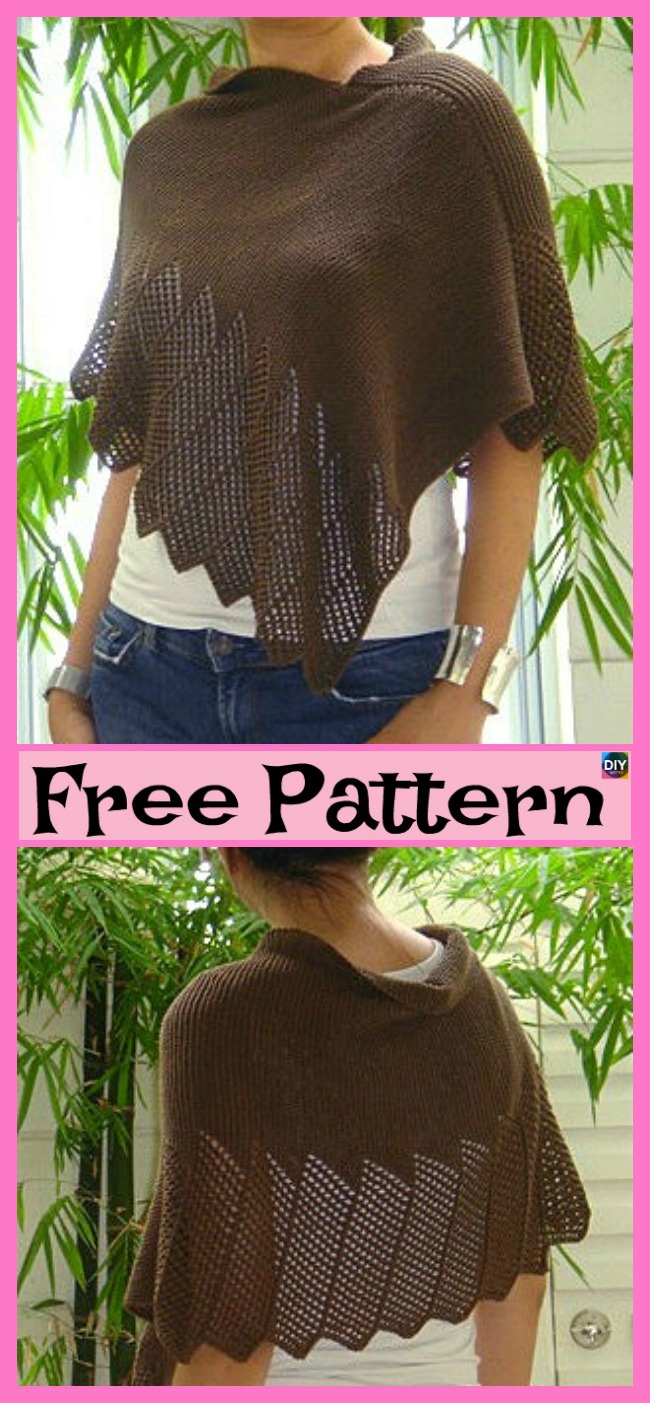 diy4ever-Knitting Lace Poncho- Free Patterns 