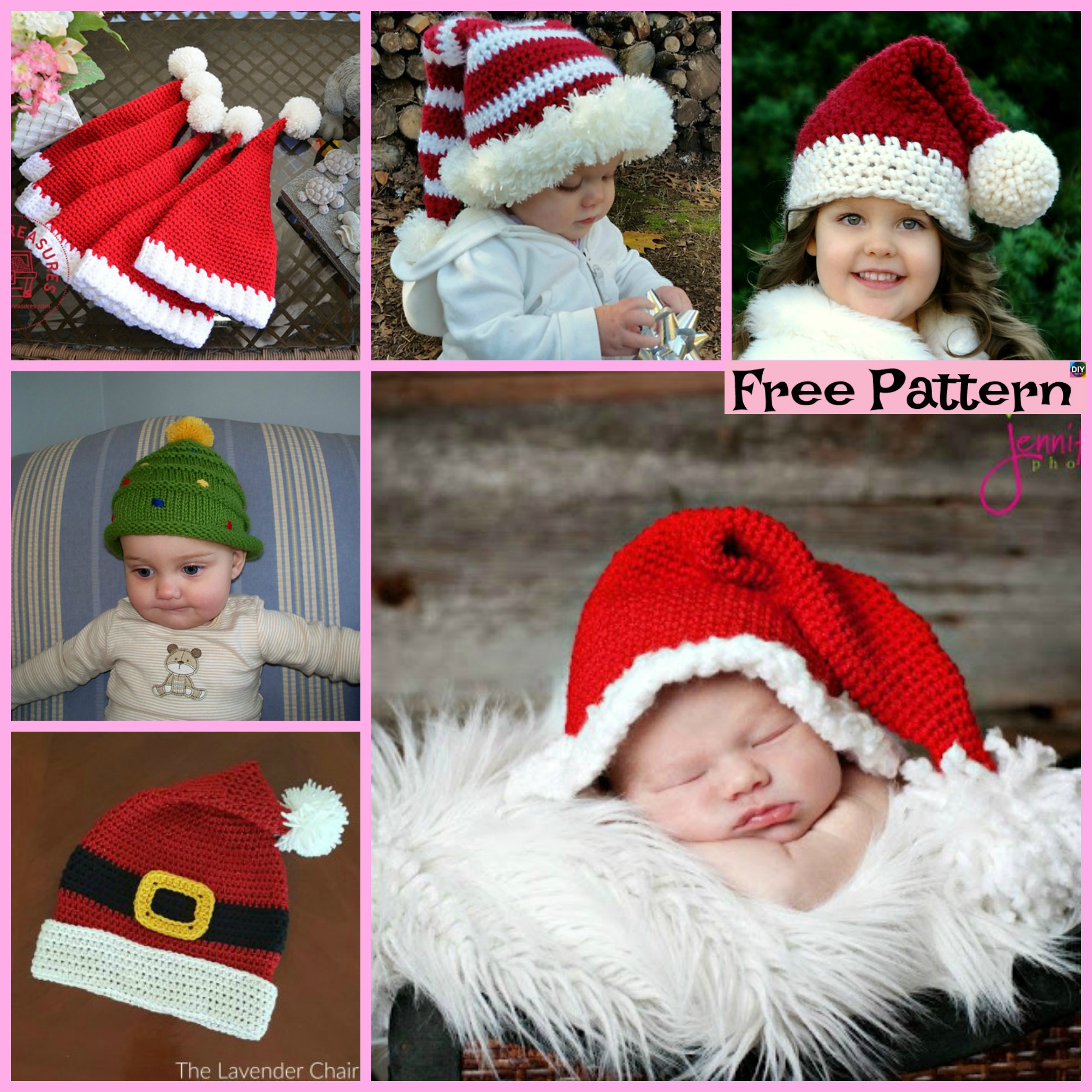 diy4ever-10 Crochet Christmas Hats - Free Patterns 