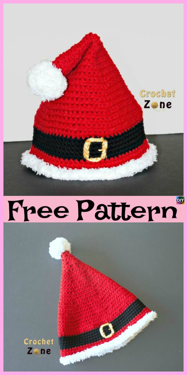 diy4ever-10 Crochet Christmas Hats - Free Patterns