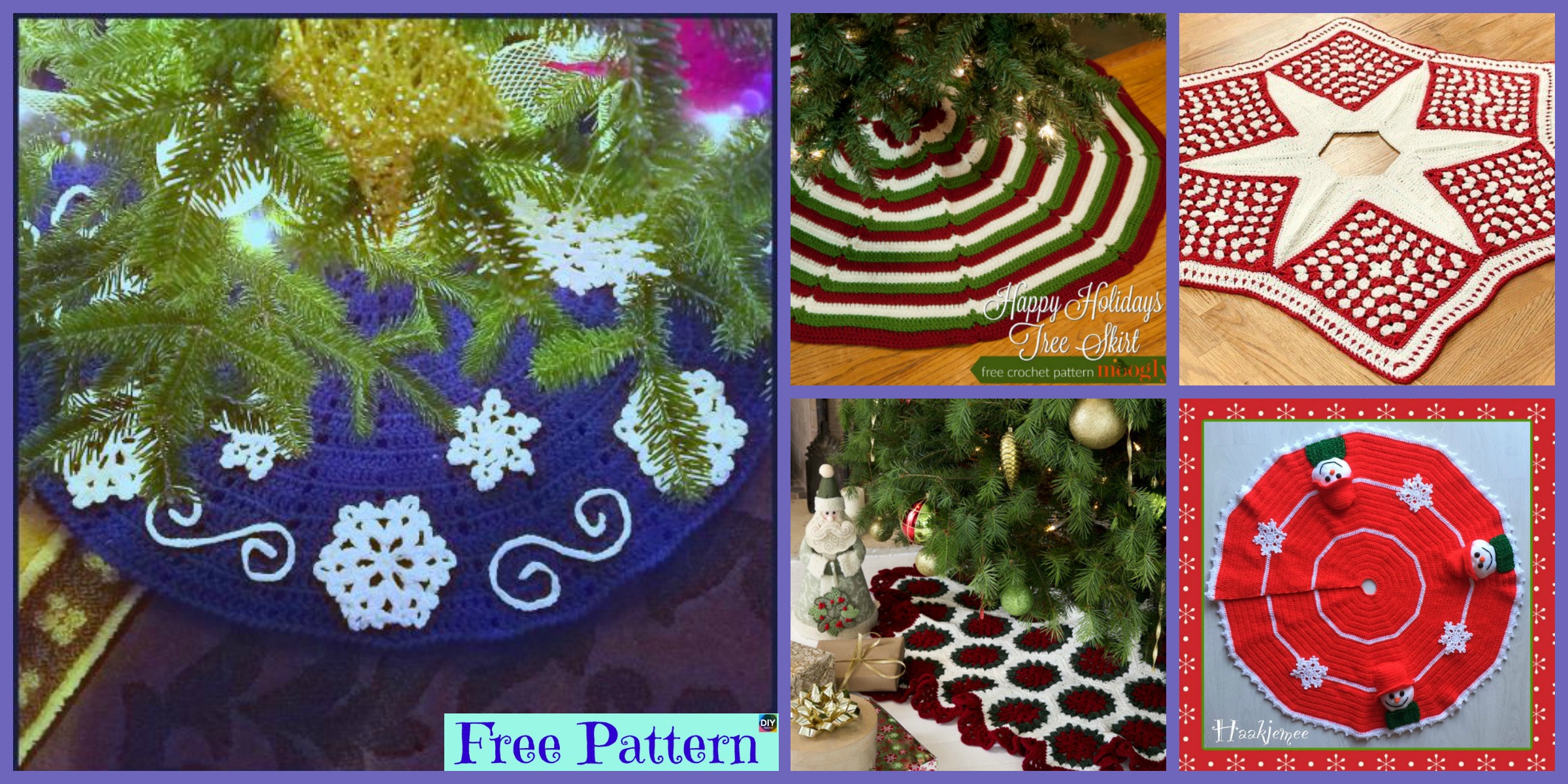 diy4ever-10 Crocheted Christmas Tree Skirt Free Patterns