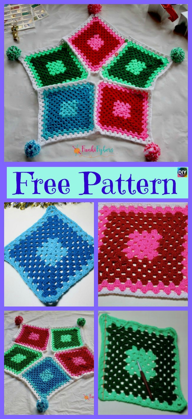 diy4ever-10 Crocheted Christmas Tree Skirt Free Patterns 