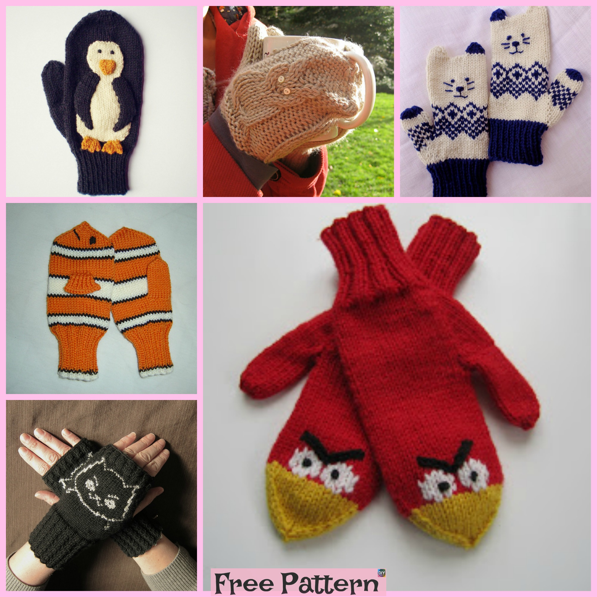 10+ Cute Knit Animal Mittens - Free Patterns - DIY 4 EVER