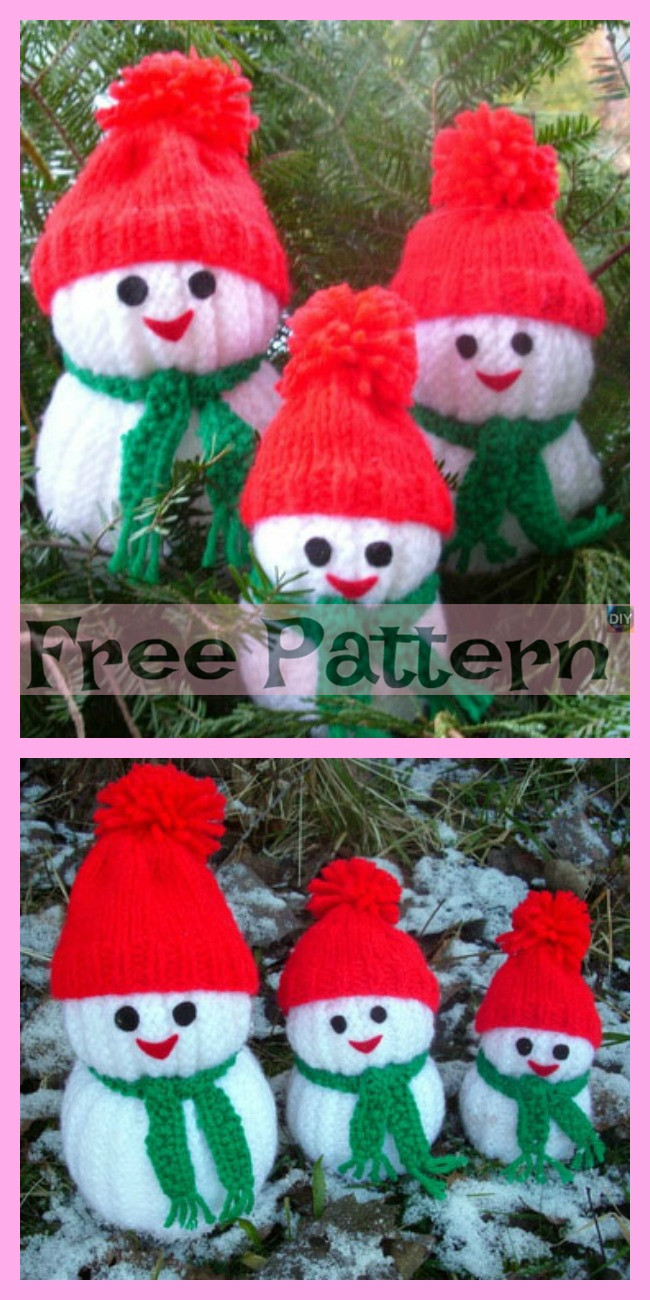 diy4ever-12 Cutest Knitted Snowman Free Patterns 