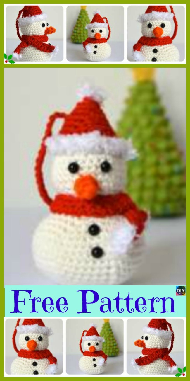 diy4ever-8 Crochet Cute Snowmen - Free Patterns