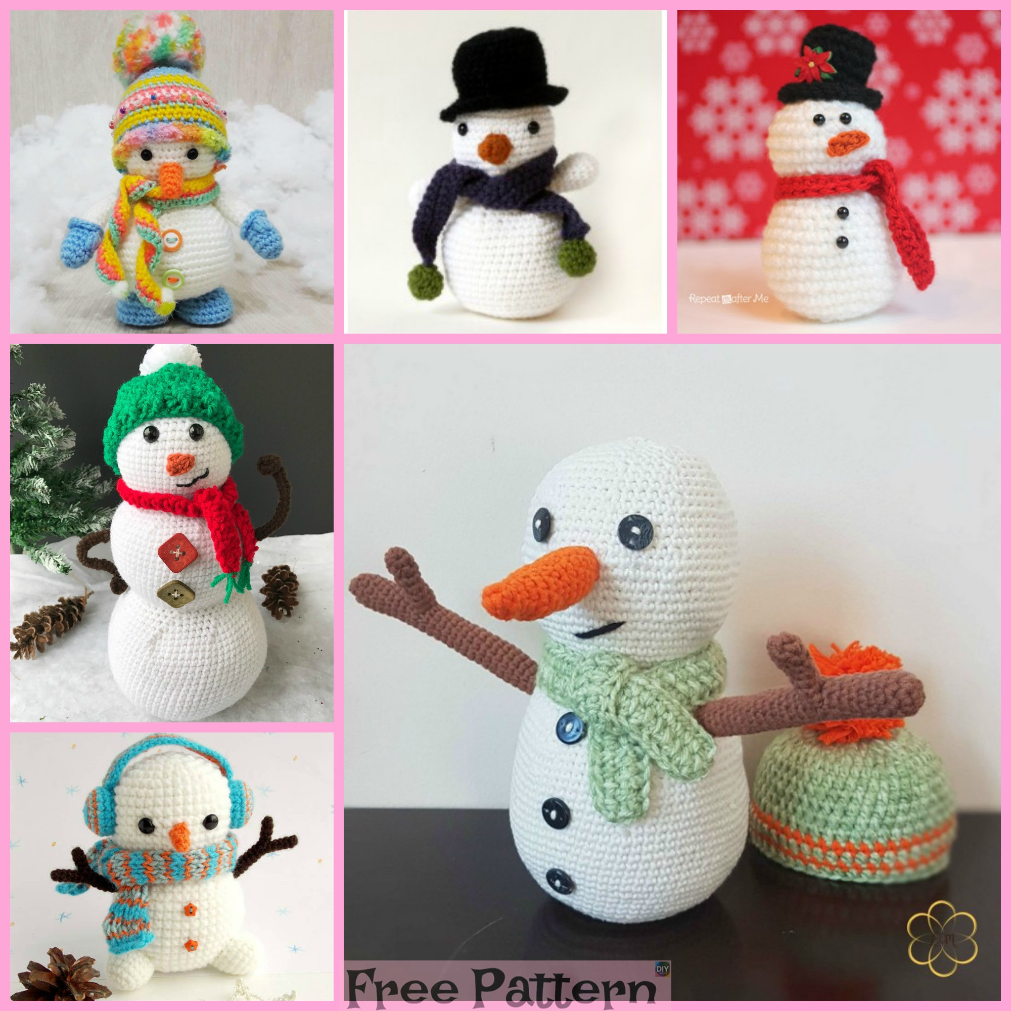 diy4ever-8 Crochet Snowman Amigurumi Free Patterns 