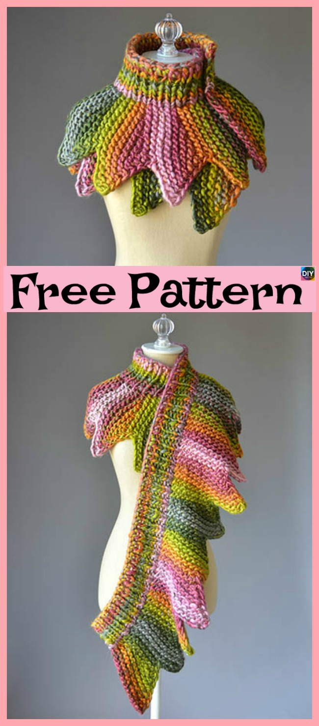 diy4ever-8 Knit Unique Cowls - Free Patterns