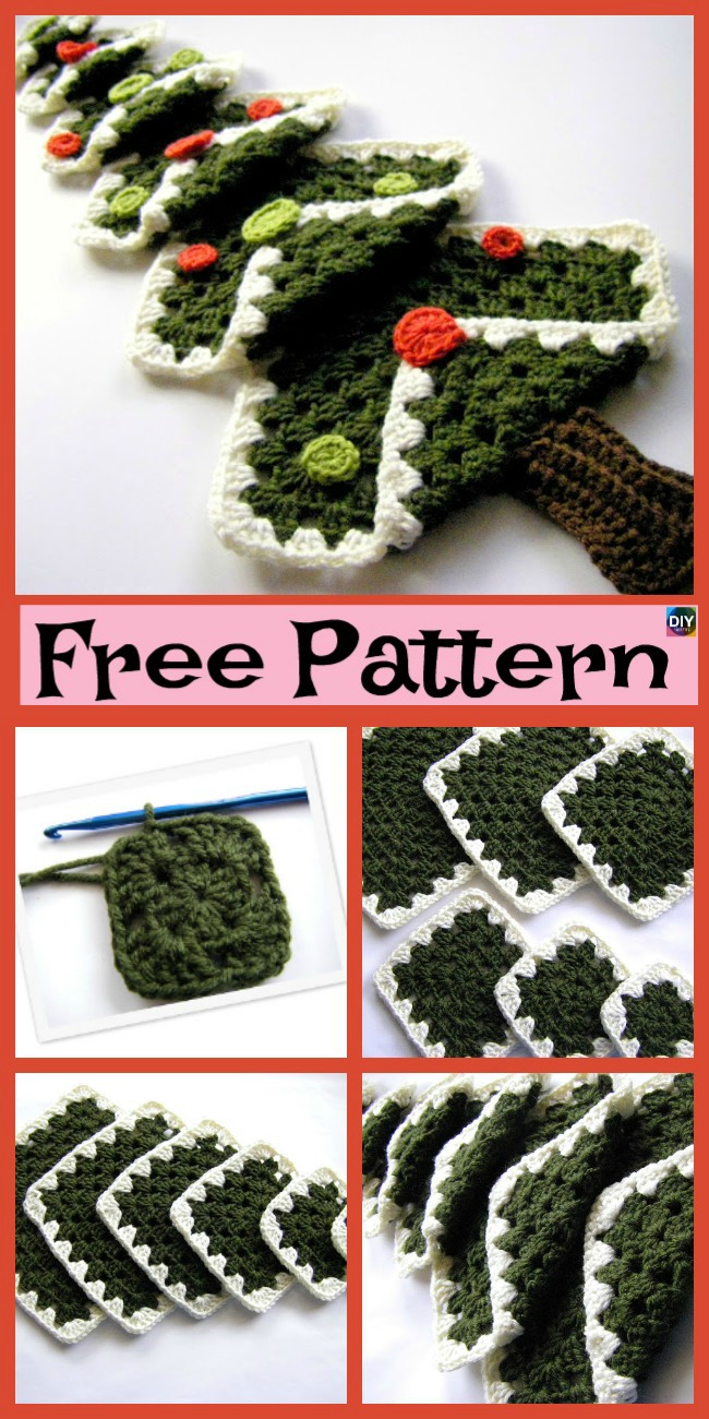  DIY4ever-8 Mini Crochet Christmas Trees - Free Patterns