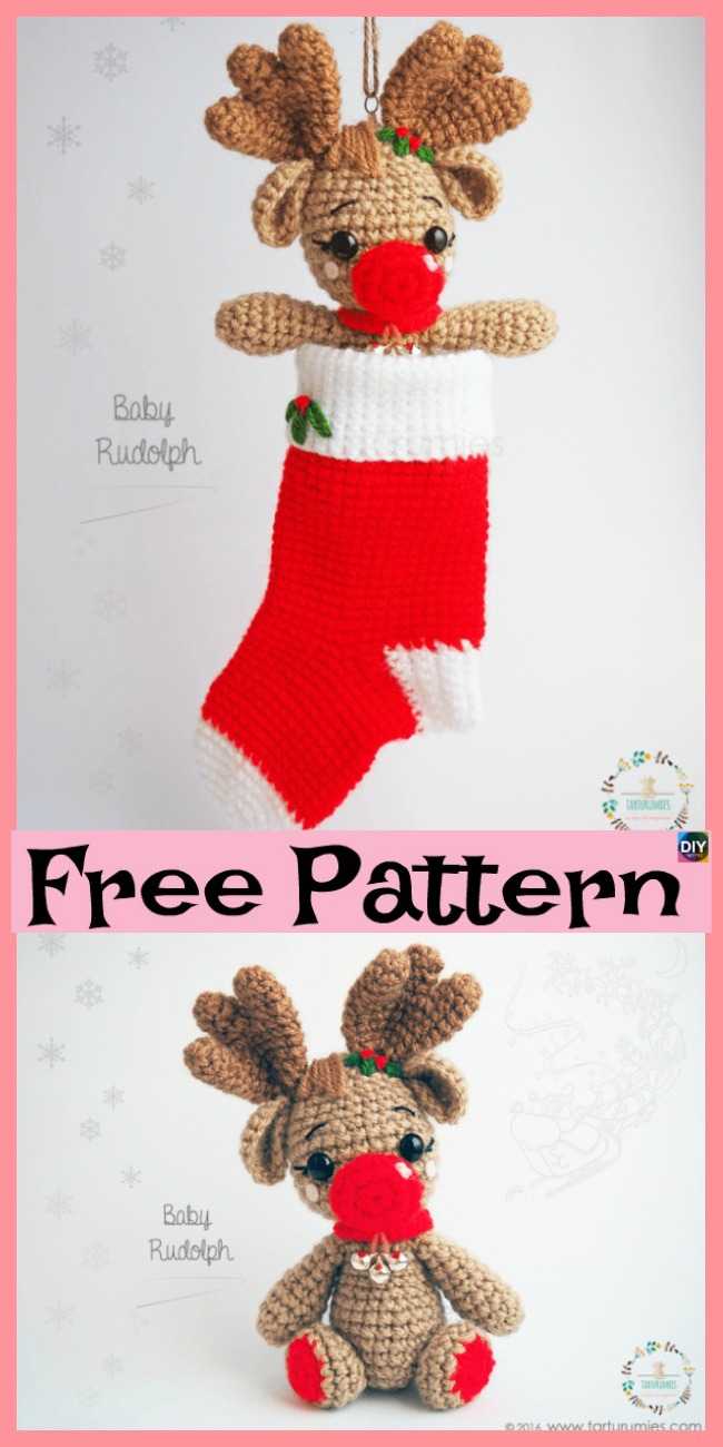 diy4ever-Cute Crochet Holiday Deer - Free Patterns
