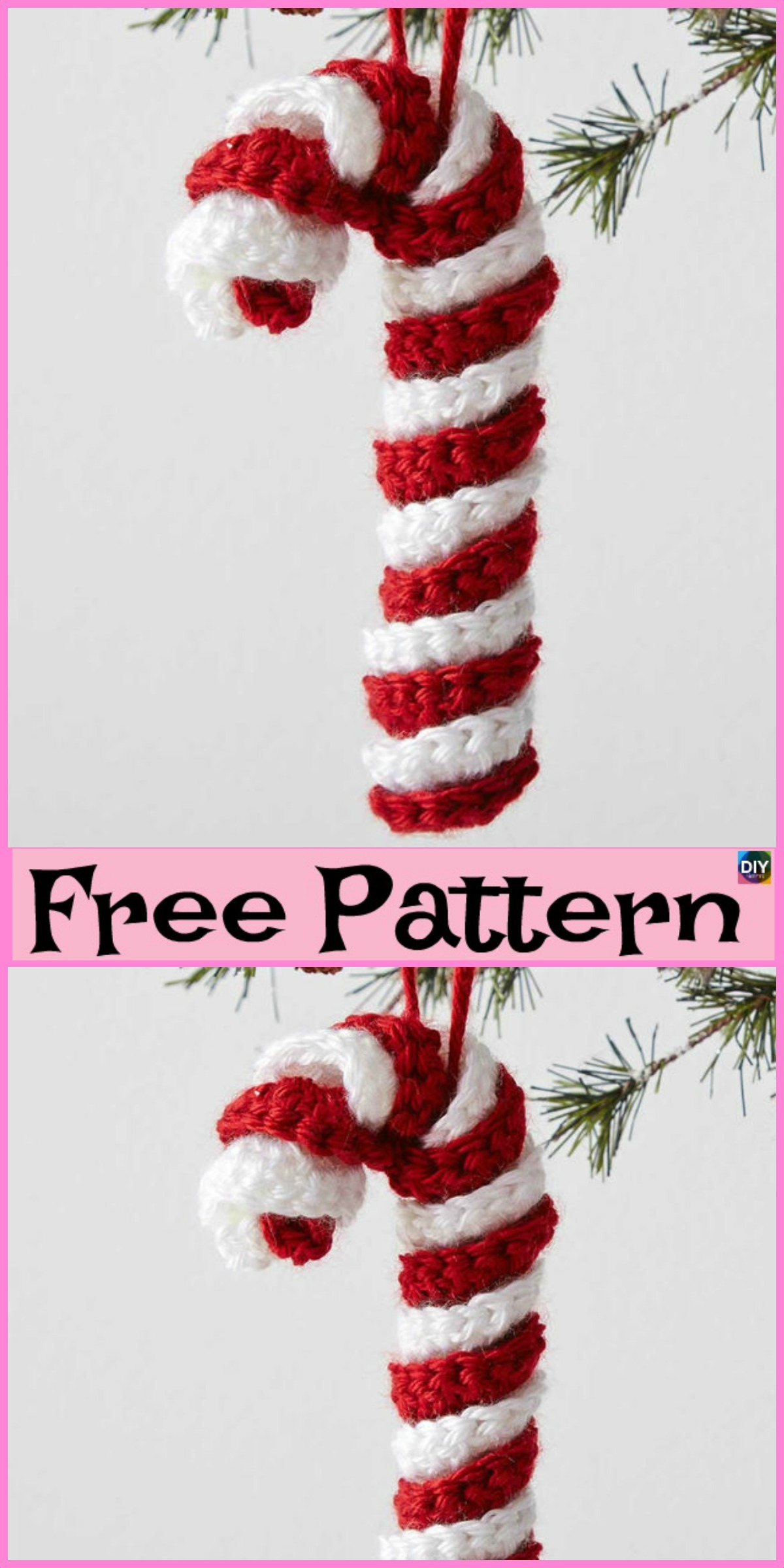 diy4ever-Easy Crochet Candy Canes - Free Pattern 