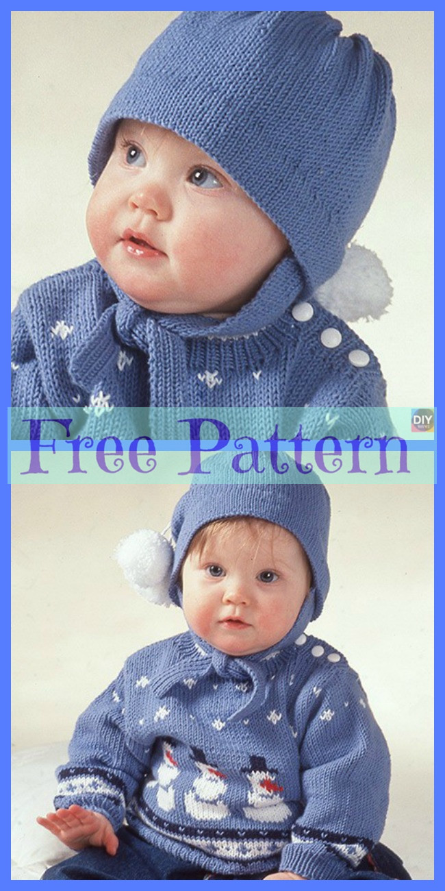 diy4ever-Knit Adorable Snowman Sweater - Free Patterns